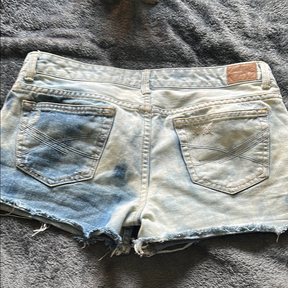 Aeropostale Blue and White Jean Shorts Distressed Ombré - Picture 1 of 4